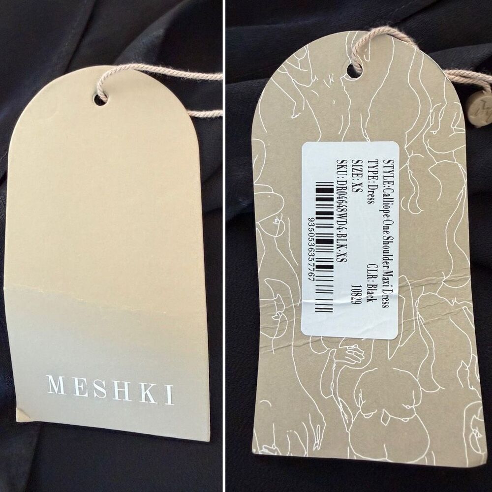 Meshki Calliope One Shoulder Maxi Dress in Black Size XS - Picture 11 of 12